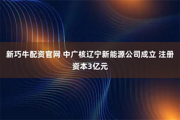 新巧牛配资官网 中广核辽宁新能源公司成立 注册资本3亿元