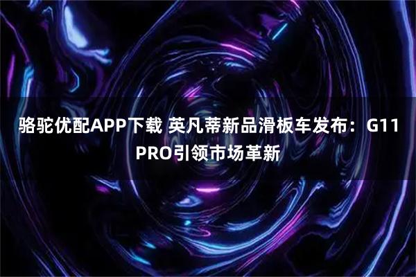 骆驼优配APP下载 英凡蒂新品滑板车发布：G11PRO引领市场革新